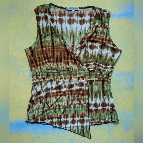 Y2K Tank -Vintage  Susie Size Large Gradient Earth Tone Asymmetrical - Picture 3 of 10